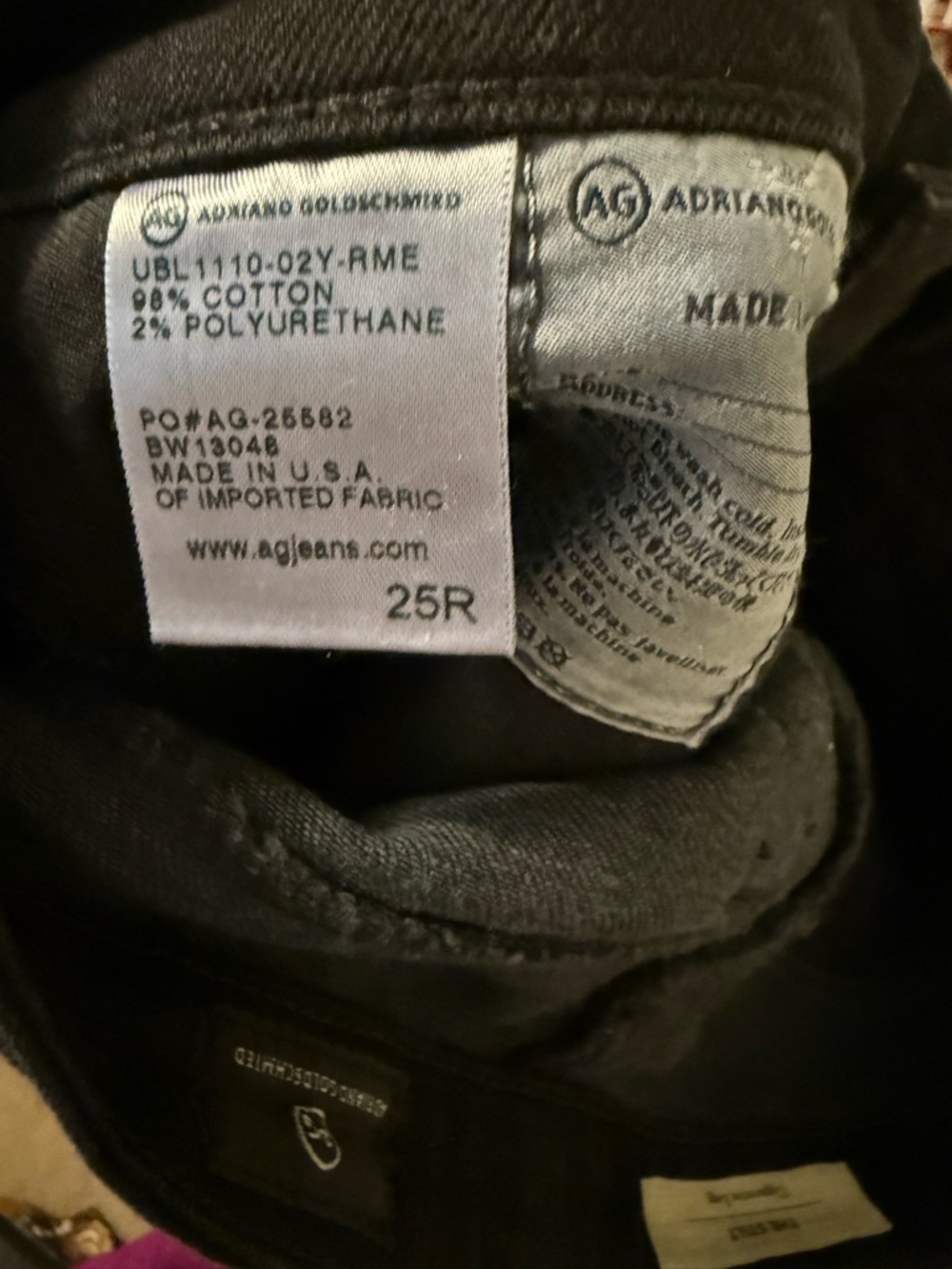 AG Adriano Goldschmied The Stilt Black Distressed Skinny Jeans‎ Size 25 - Picture 6 of 6